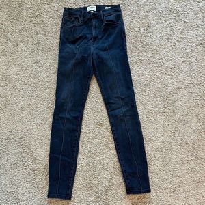 Frame Jeans Ali High Rise Cigarette Skinny Denim Ankle Size 27 Gray Faded 25x26‎